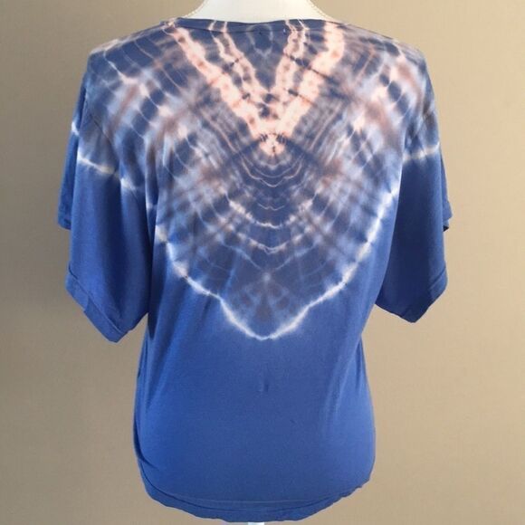 Splendid Blue Tie Dye Wide Short-sleeve Shirt - Picture 3 of 5